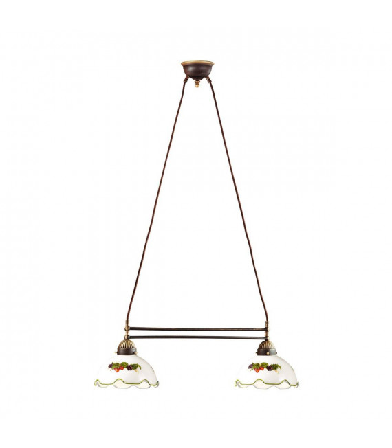 Chandelier style cosy NONNA laiton antique 2 ampoules