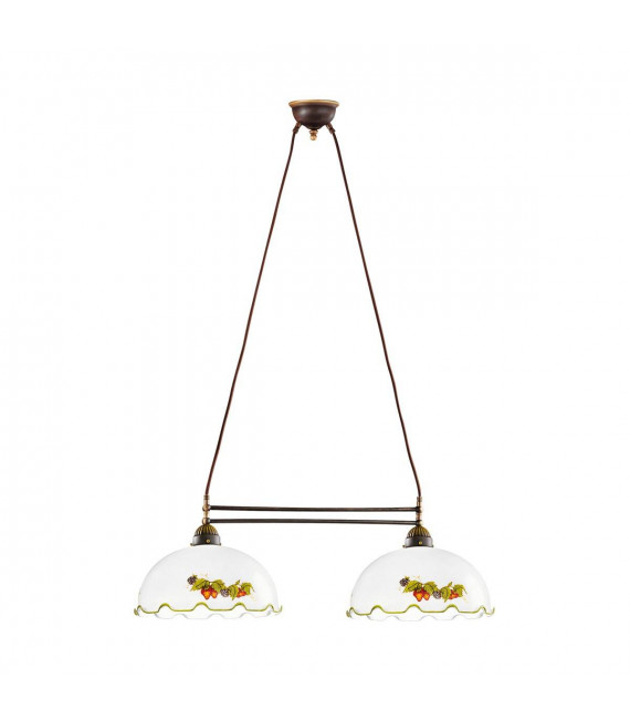 Chandelier style cosy NONNA laiton antique 2 ampoules