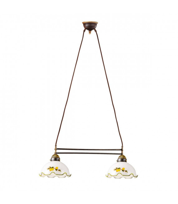 Chandelier style cosy NONNA laiton antique 2 ampoules