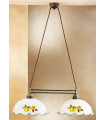 Chandelier style cosy NONNA laiton antique 2 ampoules