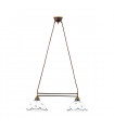 Chandelier style cosy NONNA laiton antique 2 ampoules