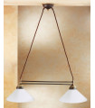 Chandelier style cosy NONNA laiton antique 2 ampoules