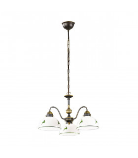 Candeliere accogliente stile NONNA ottone antico 3 lampadine