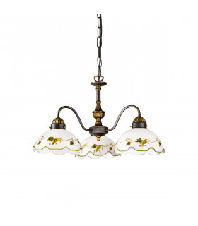 Chandelier style cosy NONNA laiton antique 3 ampoules