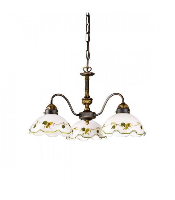 Chandelier style cosy NONNA laiton antique 3 ampoules