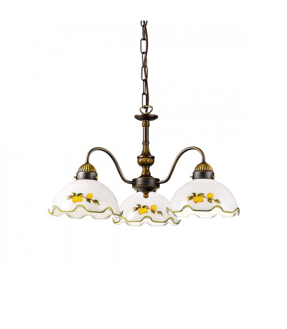 Candeliere accogliente stile NONNA ottone antico 3 lampadine