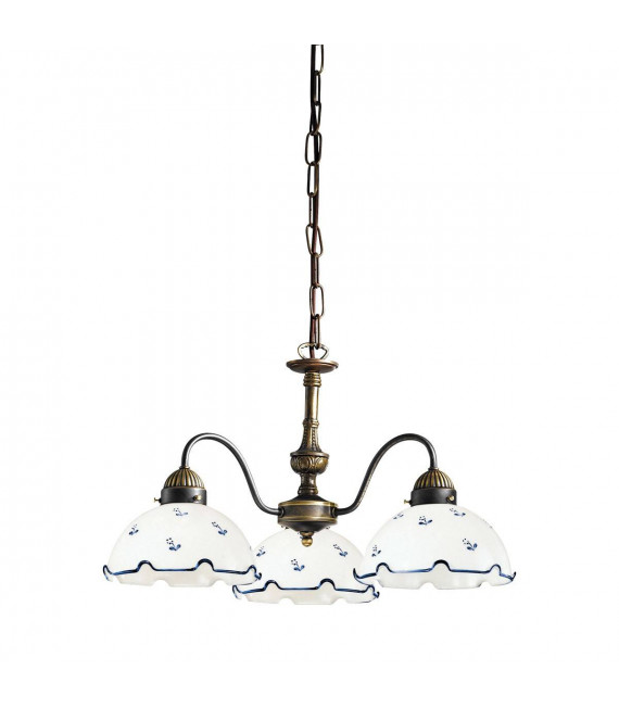 Candeliere accogliente stile NONNA ottone antico 3 lampadine