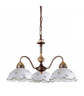 Candeliere accogliente stile NONNA ottone antico 3 lampadine
