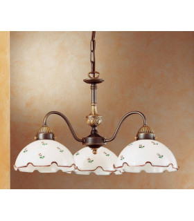 Candeliere accogliente stile NONNA ottone antico 3 lampadine