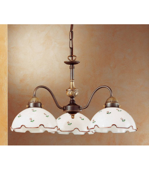 Candeliere accogliente stile NONNA ottone antico 3 lampadine