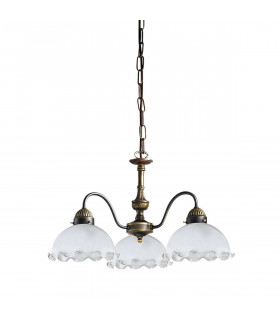 Candeliere accogliente stile NONNA ottone antico 3 lampadine