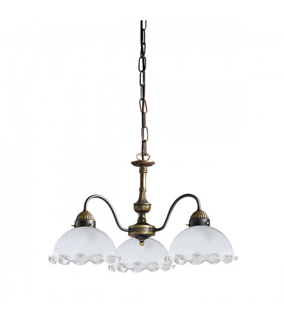 Chandelier style cosy NONNA laiton antique 3 ampoules