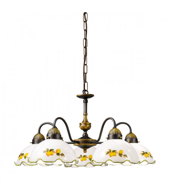 Candeliere accogliente stile NONNA ottone antico 5 lampadine