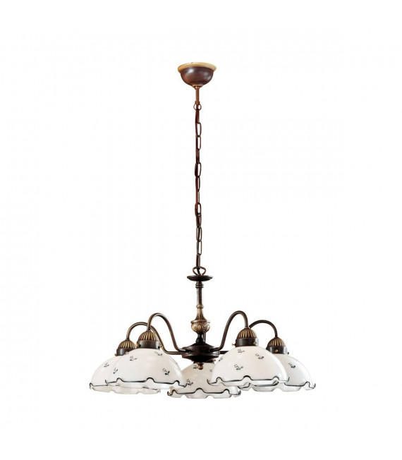 Chandelier style cosy NONNA laiton antique 5 ampoules