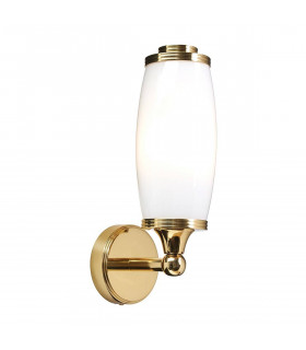 Lampada da parete Eliot1, cromata e vetro