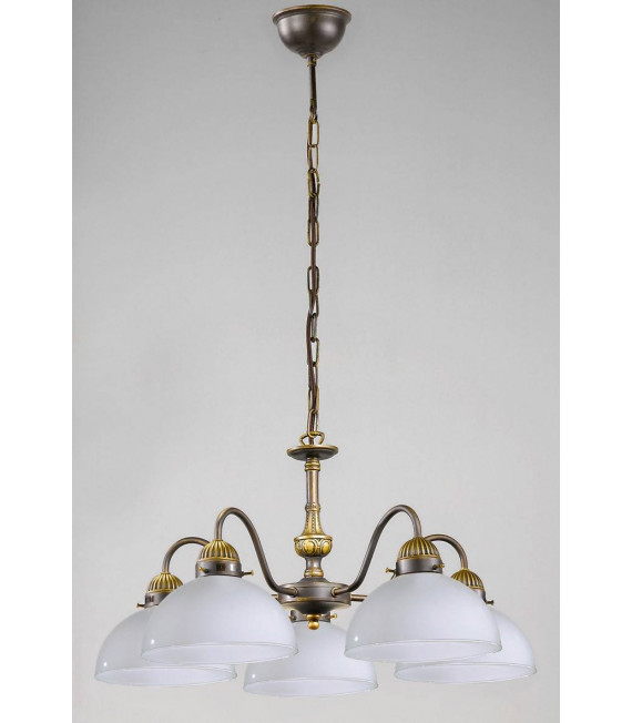 Chandelier style cosy NONNA laiton antique 5 ampoules