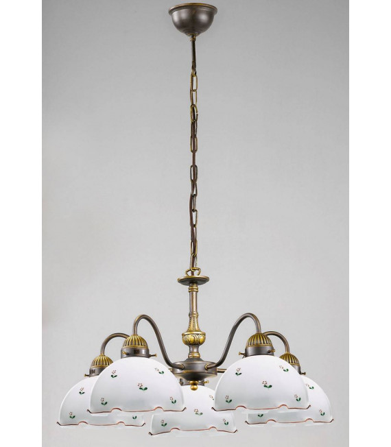 Candelabro estilo acogedor NONNA latón antiguo 5 bombillas