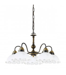 Candeliere accogliente stile NONNA ottone antico 5 lampadine
