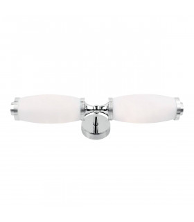Eliot1 Wandleuchte, Chrom und Glas