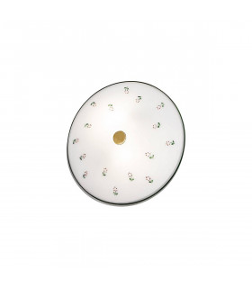 Plafoniera stile accogliente NONNA in ottone anticato 2 lampadine