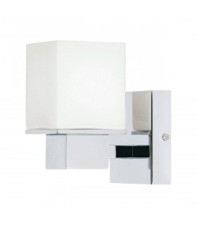 Aplique de pared Aylesbury, cromo y vidrio.