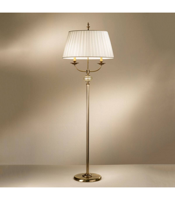 Lampadaire classique ASCOT laiton antique 2 ampoules