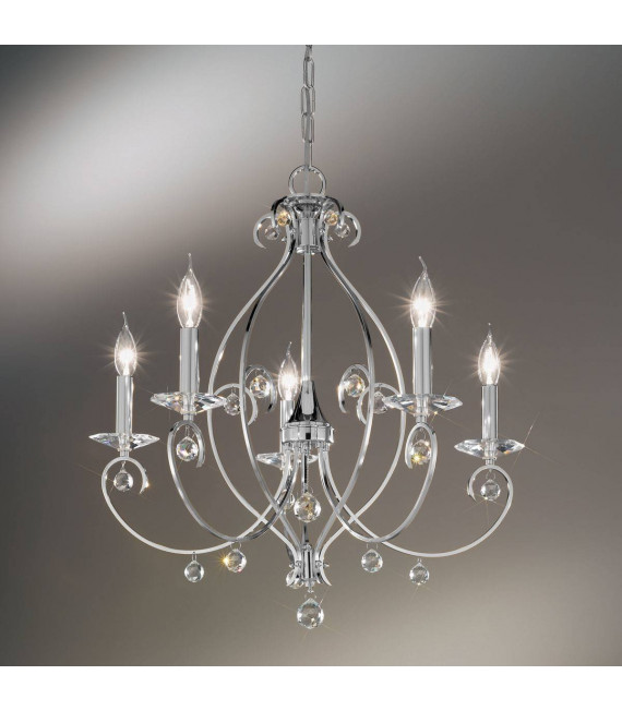 Chandelier classique CARAT chrome 5 ampoules