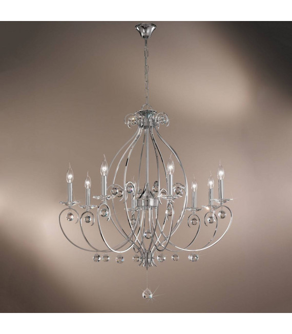 Klassischer Kerzenhalter CARAT Chrom 8 Glühbirnen