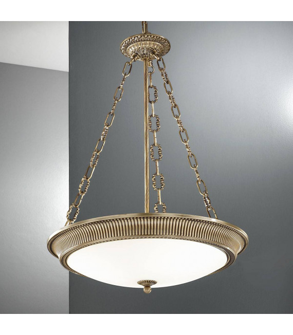 Suspension classique MILORD laiton antique 3 ampoules