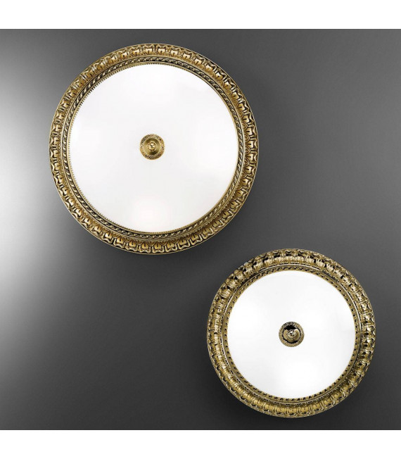 Plafonnier classique MILADY laiton antique 3 ampoules