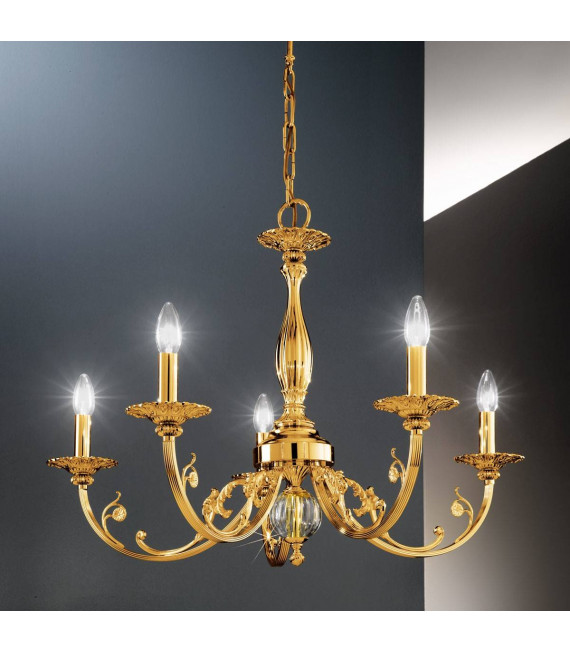 Klassischer Kerzenhalter PISANI French Gold 5 Glühbirnen