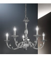 Chandelier classique PISANI chrome 5 ampoules