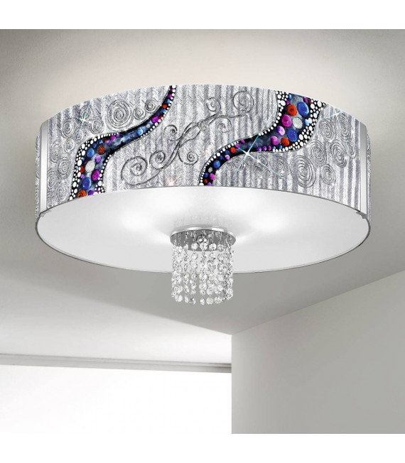 Plafonnier design EMOZIONE chrome 6 ampoules