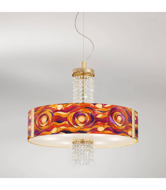 Design Pendelleuchte EMOZIONE 24 Karat Gold 6 Glühbirnen