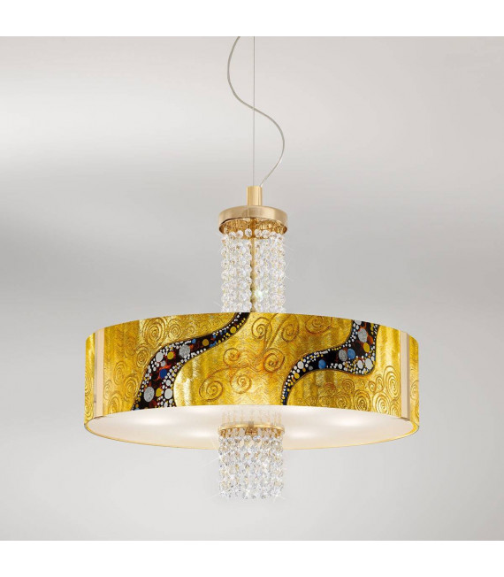 Lampada a sospensione design EMOZIONE 24 carati in oro 6 lampadine