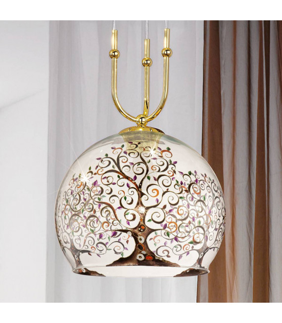 Lámpara colgante de diseño LUNA 24 quilates Oro 1 + 1 bombillas