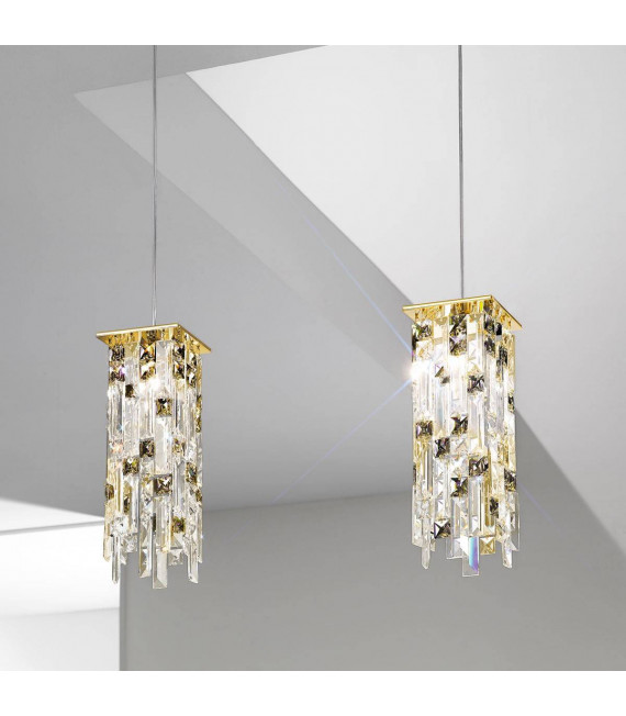 Design Pendelleuchte PRISMA 24 Karat Gold 1 Glühbirne