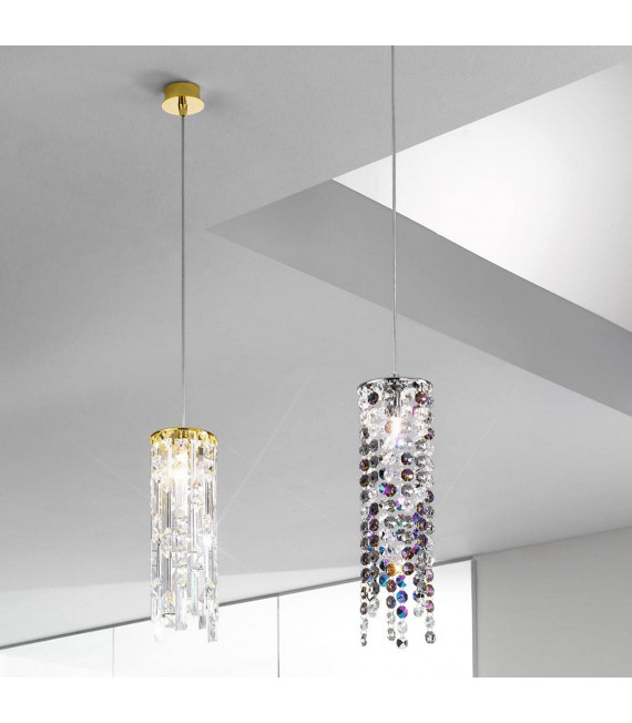 Design Pendelleuchte PRISMA 24 Karat Gold 1 Glühbirne