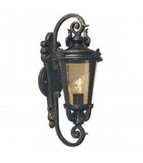 Lampada da parete Baltimora, bronzo e vetro ambra, grande