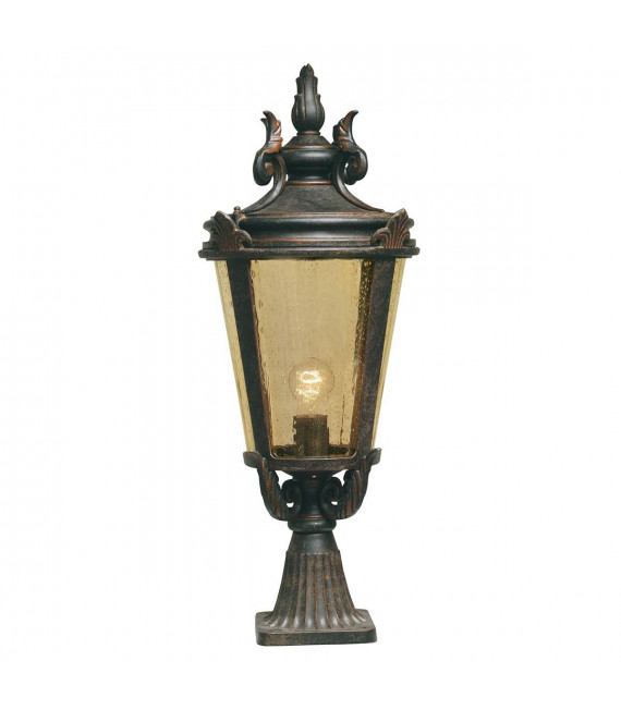 Wandleuchte Baltimore, Bronze und Braunglas, groß