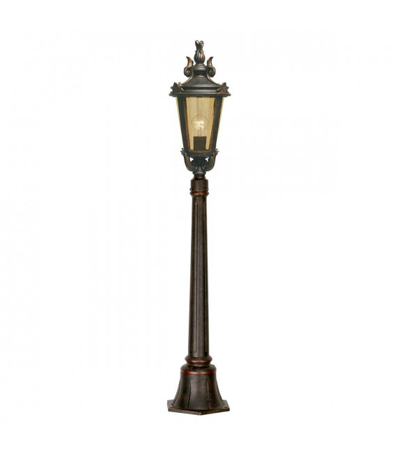 Lampada da terra Baltimora, bronzo e vetro ambra, 239 cm