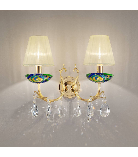 Applique classica VICTORIA 2 oro 24 carati 2 lampadine