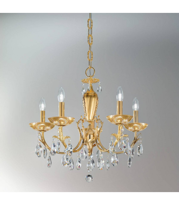 Candeliere classico VICTORIA 2 oro 24 carati 5 lampadine