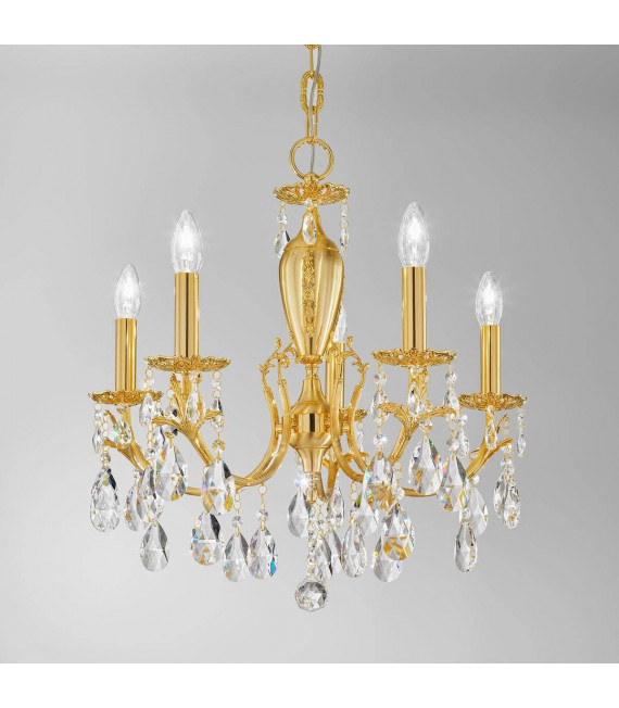 Candelabro clásico VICTORIA 2 Oro 24 Quilates 5 bombillas