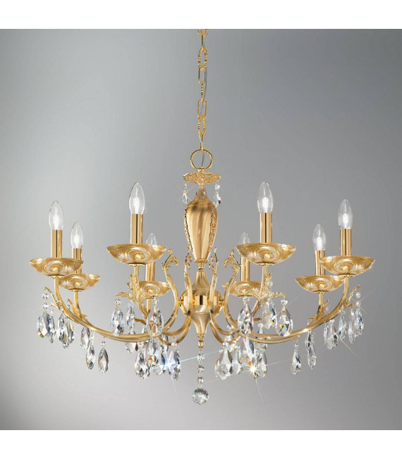 Candelabro clásico VICTORIA 2 Oro 24 Quilates 8 bombillas