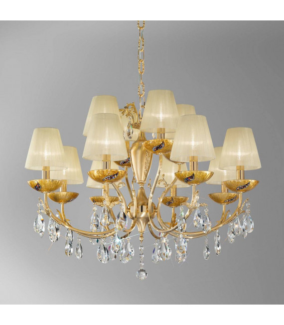 Candeliere classico VICTORIA 2 oro 24 carati 12 lampadine