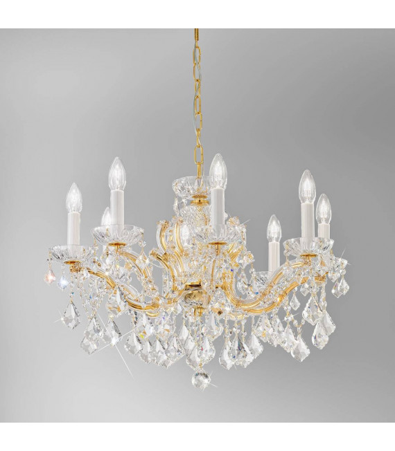 Klassischer Kerzenhalter MARIA LOUISE 24 Karat Gold 8 Glühbirnen