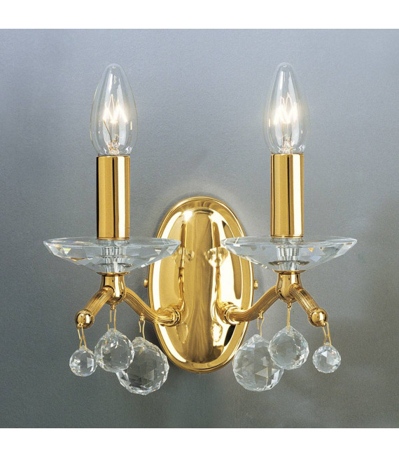 Applique murale classique CARMEN 2 Or 24 Carats 2 ampoules