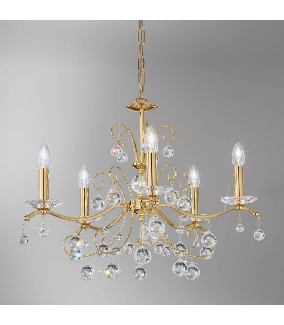 Candeliere classico CARMEN 2 oro 24 carati 5 lampadine