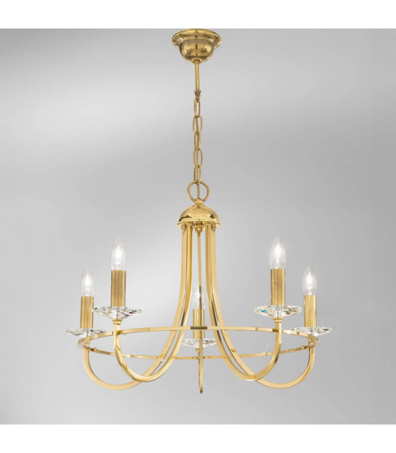 Chandelier classique IMPERIAL laiton Anglais 5 ampoules
